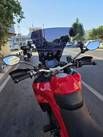 MOTOCAM Ducati Multistrada V2 Siperlik Ön Cam 2022-2025 Model 60cm Siyah Renkli 4mm