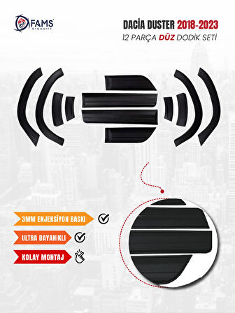 Daci.a. Duster Uyumlu 2018-2024 Enjeksiyon Baskı Düz Dodik seti 12 parça