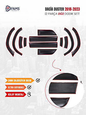 Daci.a. Duster Uyumlu 2018-2024 Enjeksiyon Baskı Düz Dodik seti 12 parça