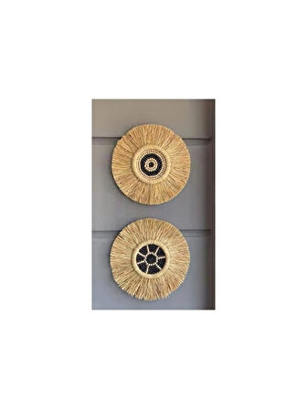 2 Li Duvar Süsü Boncuklu Rafya