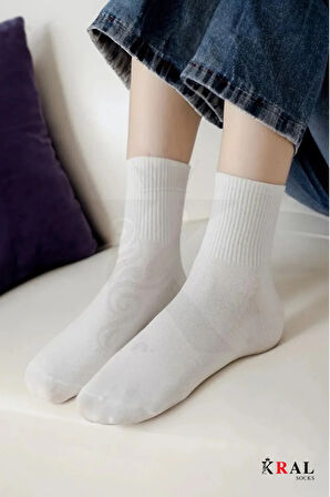 12 Çift Spor Tenis Kolej Çorabı | Pamuklu – Nefes Alabilir – Unisex