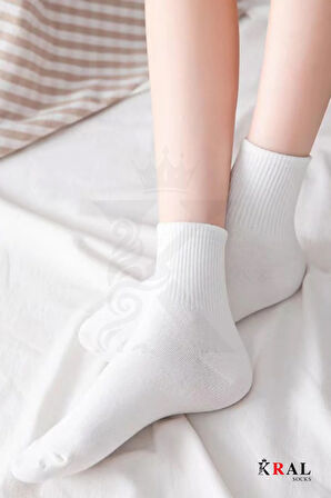 12 Çift Spor Tenis Kolej Çorabı | Pamuklu – Nefes Alabilir – Unisex