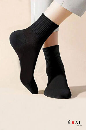 12 Çift Spor Tenis Kolej Çorabı | Pamuklu – Nefes Alabilir – Unisex