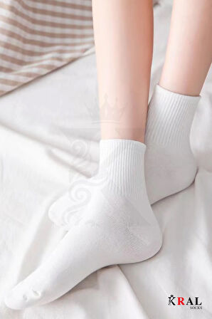 12 Çift Spor Tenis Kolej Çorabı | Pamuklu – Nefes Alabilir – Unisex