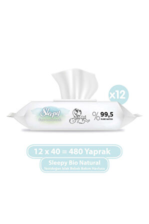 Sleepy Islak Mendil Bio Natural 480 Yaprak