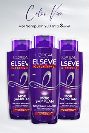 Elseve Color Vive Mor Şampuan Turunculaşma Karşıtı 200 ml x 3 Adet