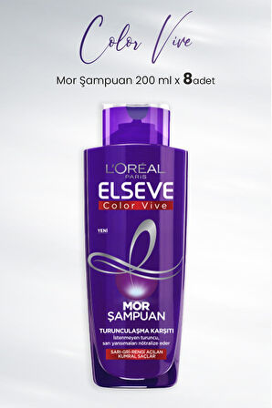 Elseve Color Vive Mor Şampuan Turunculaşma Karşıtı 200 ml x 8 Adet