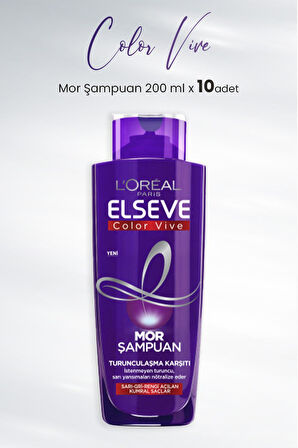 Elseve Color Vive Mor Şampuan Turunculaşma Karşıtı 200 ml x 10 Adet