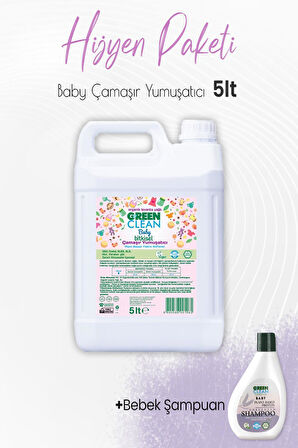 Green Clean Baby Bitkisel Çamaşır Yumuşatıcı Lavanta 5 lt ve Şampuan 275 ml