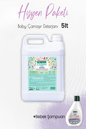 Green Clean Baby Çamaşır Deterjanı Lavanta 5 lt ve Şampuan 275 ml