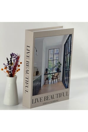 Bak Gel Al Kitap Görünümlü Dekoratif Kutu, Iskandinav Tarzı Kitap Şeklinde Saklama Kutusu, Ev Dekorasyonu, Modern Ev Dekorasyonu- Live Beautiful