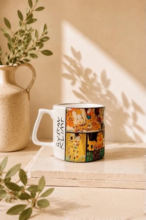Gustav Klimt Sanat Koleksiyonu Kupa Bardak (230 ml) - Sanat Temalı Dekoratif Kahve Kupası