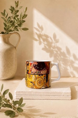 Gustav Klimt Sanat Koleksiyonu Kupa Bardak (230 ml) - Sanat Temalı Dekoratif Kahve Kupası