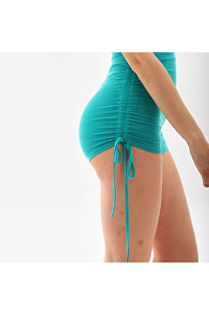 Yanlardan Biye ile Büzülüp Açılır Şort