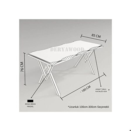 Laurus Masif Ahşap Sulamalı Yemek Masası Açık Ceviz Renk 160x85x76 cm V Ayak