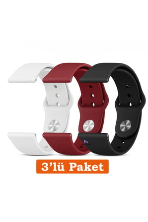 TCL Akıllı Çocuk Saati MT42X / MT43A / MT46X MoveTime Uyumlu 20mm 3'lü Silikon Kordon Seti