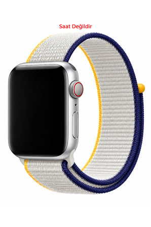 Apple Watch 12 11 10 46mm 9 8 7 6 SE Ultra Uyumlu 42-44-45-49mm Uyumlu Hasır Örgü Cırtlı Kumaş Kordon Kayış