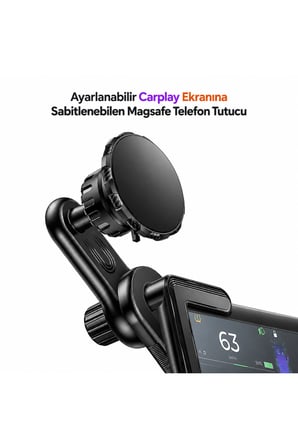 360° Ayarlanabilir Manyetik Mıknatıslı MagSafe Araç Telefon Tutucu – CarPlay ve Tesla Ekranına Sabitlenebilen Güçlü Manyetik iPhone Telefon Standı