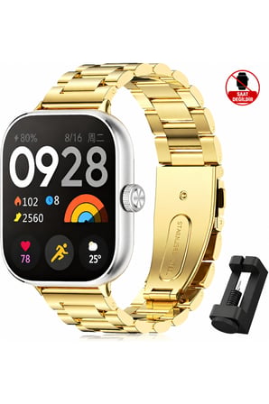 Huawei Watch Fit 3 / Fit 4 / Fit 4 Pro / Fit 5 / Fit 5 Pro Uyumlu Metal Paslanmaz Çelik Kordon
