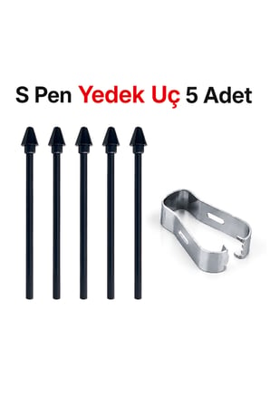 Tüm Samsung Note / S Pen Dokunmatik Kalem Ucu ile Uyumlu Yedek Kalem Ucu 5 Adet + Çıkartma Aparatı