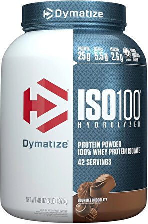 DYMATIZE ISO 100 İsolate (izole) Protein 1.36KG  43 SERVİS - ABD MENŞEİ