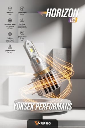 Vrpro Horizon H15 Turuncu Beyaz Led Far Ampülü 45W 22000Lümen