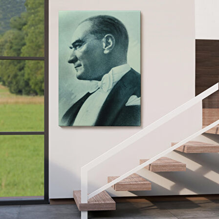Atatürk Portre Tablosu Mustafa Kemal Atatürk Dikdörtgen Dekoratif Kanvas Tablo-DI-86