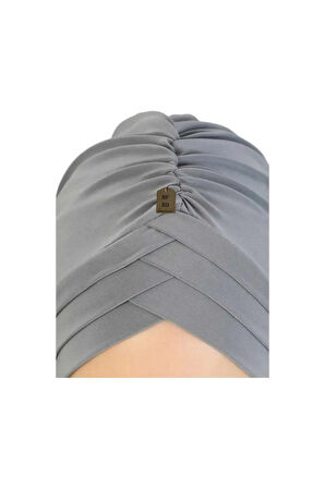 Üç Bantlı Dış Bone | Gri Hijab • Tesettür Giyim İçin Şık • Modern • Pratik ve Konforlu Kullanım