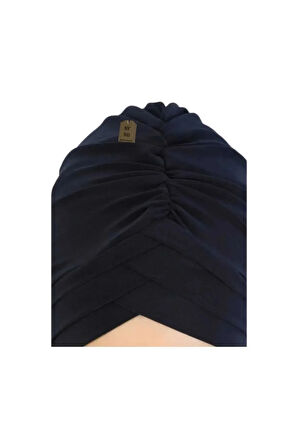 Üç Bantlı Dış Bone | Lacivert Hijab • Tesettür Giyim İçin Şık • Modern • Pratik ve Konforlu Kullanım