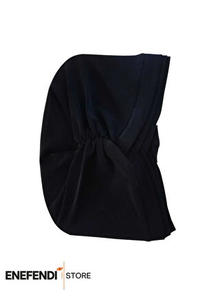 Üç Bantlı Dış Bone | Siyah Hijab • Tesettür Giyim İçin Şık • Modern • Pratik ve Konforlu Kullanım