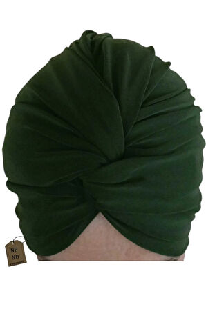 Düğümlü Dış Bone Haki | Hazır Bağlı Sosyete Yarım Şal Modeli | Tesettür Rahat ve Şık Bone