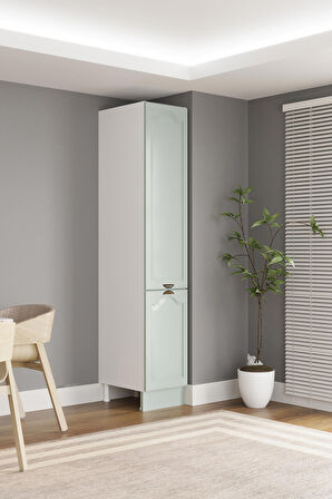 40 Cm Greena Boy Dolabı, Çok Amaçlı Yeşil Modern Mdf Boy Dolabı