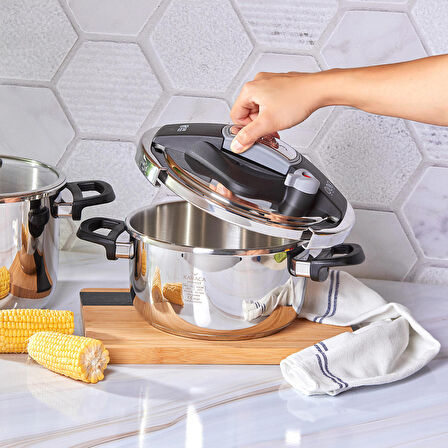 Karaca Perfect Gray Indüksiyon Tabanlı Düdüklü Tencere Seti 4+6 Litre