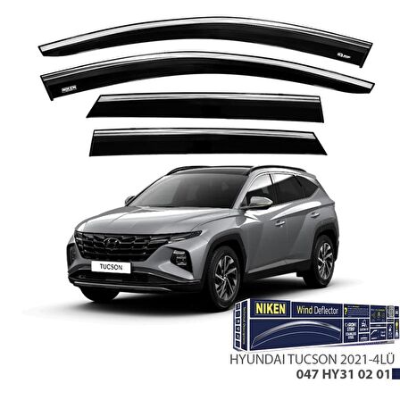 Hyundai Tucson Niken Kromlu Cam Rüzgarlığı 4lü Set  2021 ve Üstü