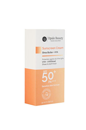 Opale Beauty SunScreen Cream 50ml SPF 50+ PA++++  UVA ve UVB Tam Koruma - Shea Butter+HYA 