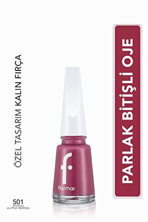 Flormar Klasik Parlak Bitişli Yüksek Pigmentli Oje - Nail Enamel- 501 A Lıttle Tropıcl New- 8682536036337