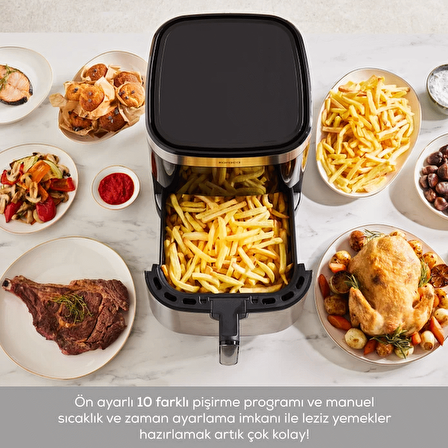 Karaca Gourmet 9 Litre Smart Screen Geniş Hazne Inox Airfryer 8 Kişilik