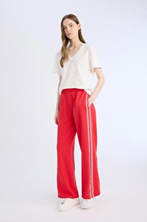 Coool Wide Leg Eşofman Altı Basic Düz Beli Lastikli Geniş Bol Paça