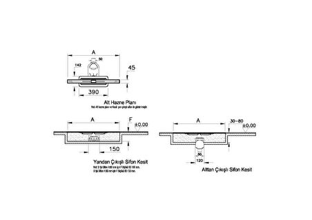 VitrA V-Flow Clear-Cut 59980444000 Duş Kanalı, Yandan Sifon, H:60, 60 cm, Mat Krom