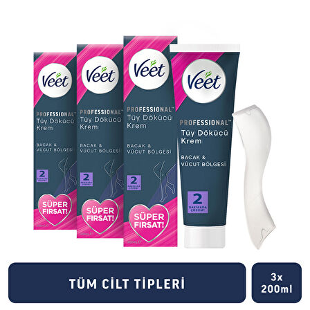 Veet Profesyonel Krem Promo Tüy Dökücü Krem 200 x 3