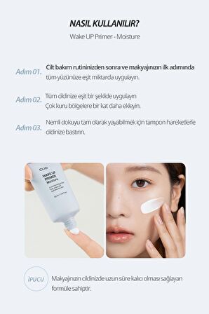 Uzun Süre Nemlendirme Sağlayan Makyaj Bazı Clio Wake Up Primer Moisture