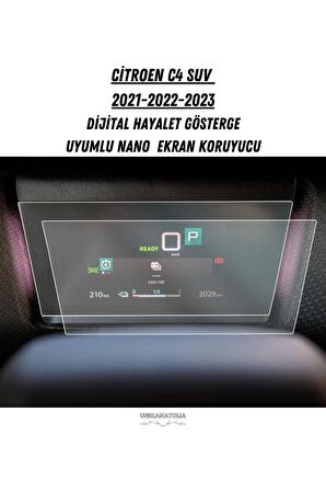 Citroen C4 Suv 2021 2022 2023 Digital Hayalet Gösterge Uyumlu Nano Ekran Koruyucu