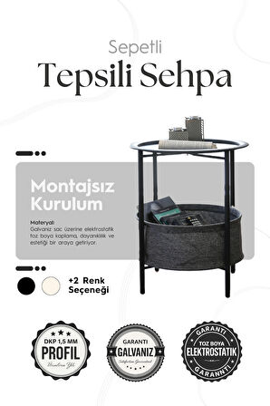 Sepetli Tepsili Sehpa