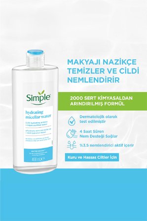 Water Boost Kuru ve Hassas Ciltler İçin Nemlendirici Micellar Makyaj Temizleme Suyu 400 ML