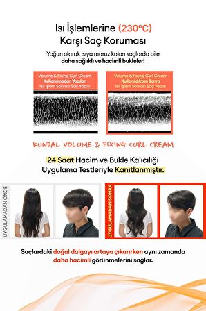 Bukle Belirginleştirici Durulanmayan Saç Kremi KUNDAL Volume & Fixing Curl Cream (Cherry Blossom)