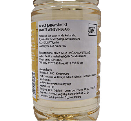 Acetum Beyaz Şarap Sirkesi 1 lt