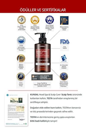 Kafein İçerikli Dökülme Karşıtı Şampuan Kundal Caffeine Shampoo 500ml (White Musk)