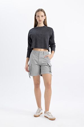 DeFacto Coool Loose Fit Yıkamalı Soluk Efektli Uzun Kollu Tişört C4398AX24SPAR226