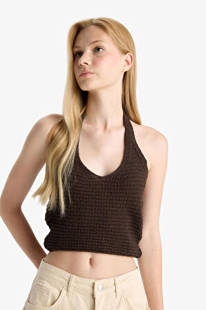 Slim Fit Dar Kesim Halter Yaka Atlet