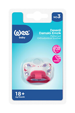 Wee Baby Desenli Damaklı Emzik No:3 18+ Ay İndigo